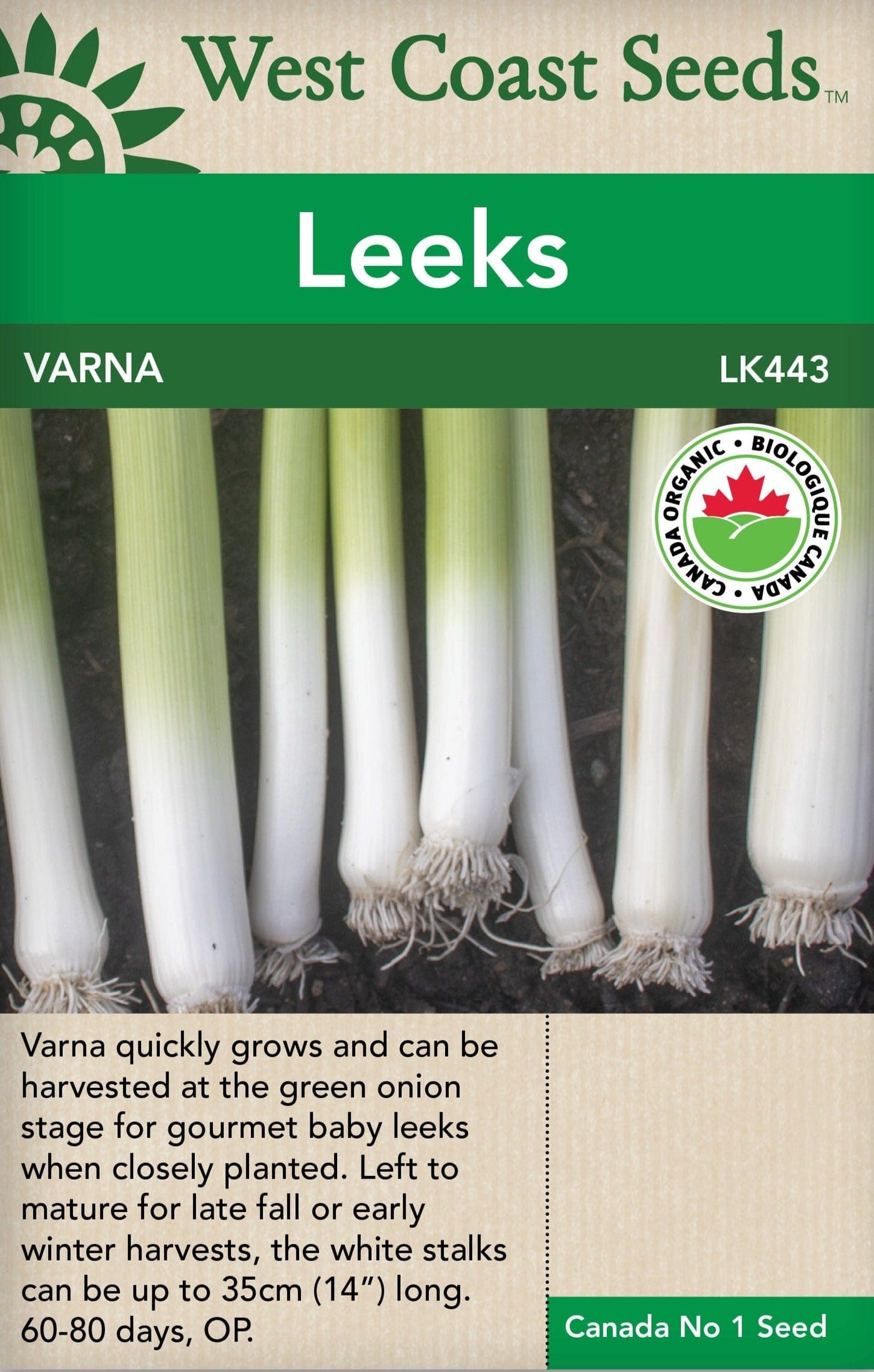 Organic Leeks Varna - West Coast Seeds