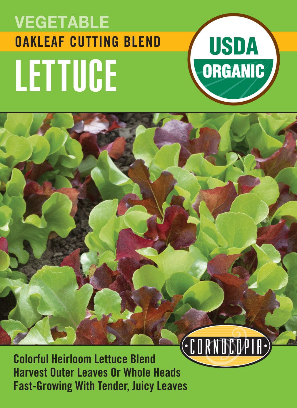 Organic Lettuce Oakleaf Cutting Blend - Cornucopia Seeds
