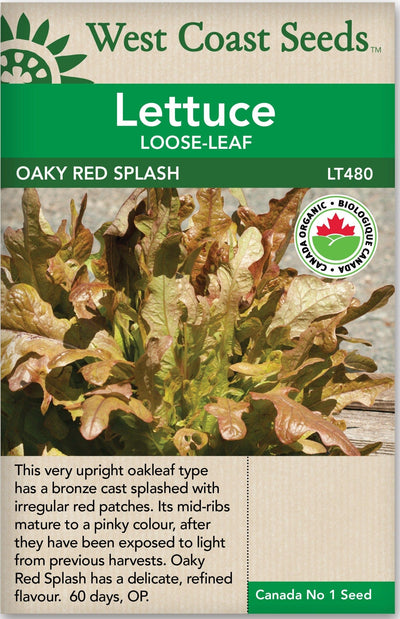 Organic Lettuce Oaky Red Splash - West Coast Seeds