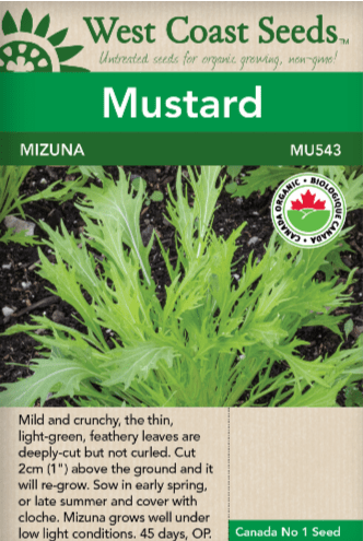 Mustard Mizuna Organic - West Coast Seeds