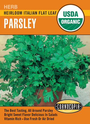 Organic Parsley Italian Flat Leaf - Cornucopia Seeds