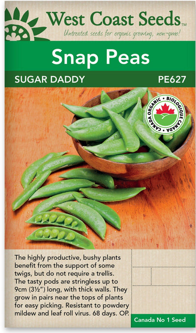 Organic Pea Snap Sugar Daddy  - West Coast Seeds