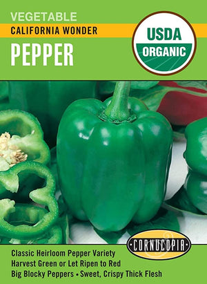 Organic Pepper California Wonder - Cornucopia Seeds