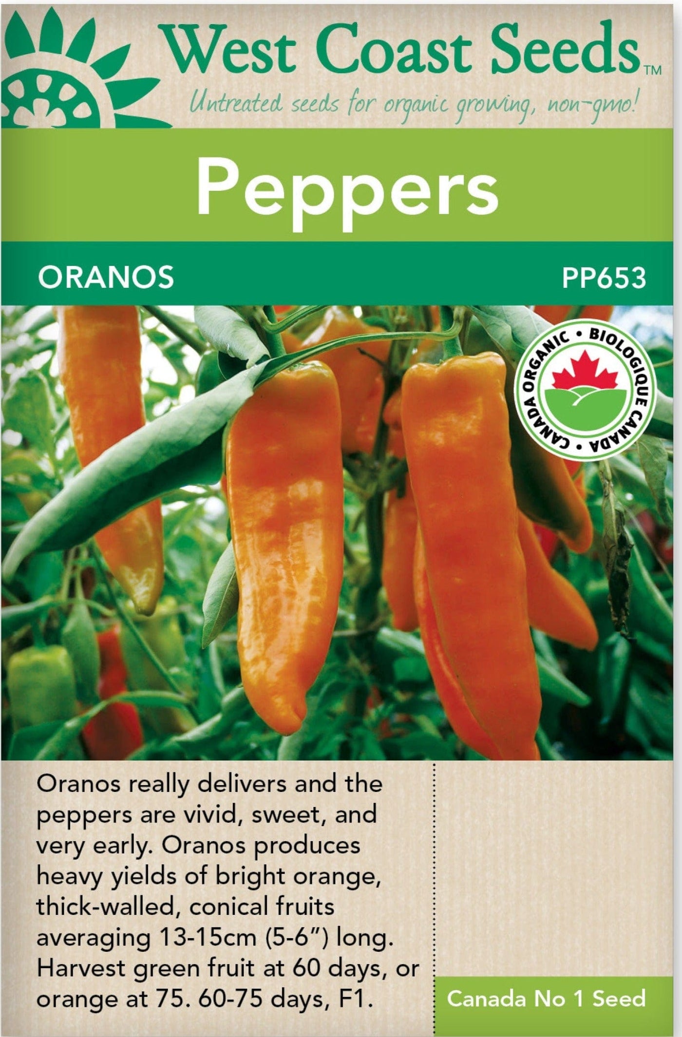 Organic Pepper Oranos - West Coast Seeds