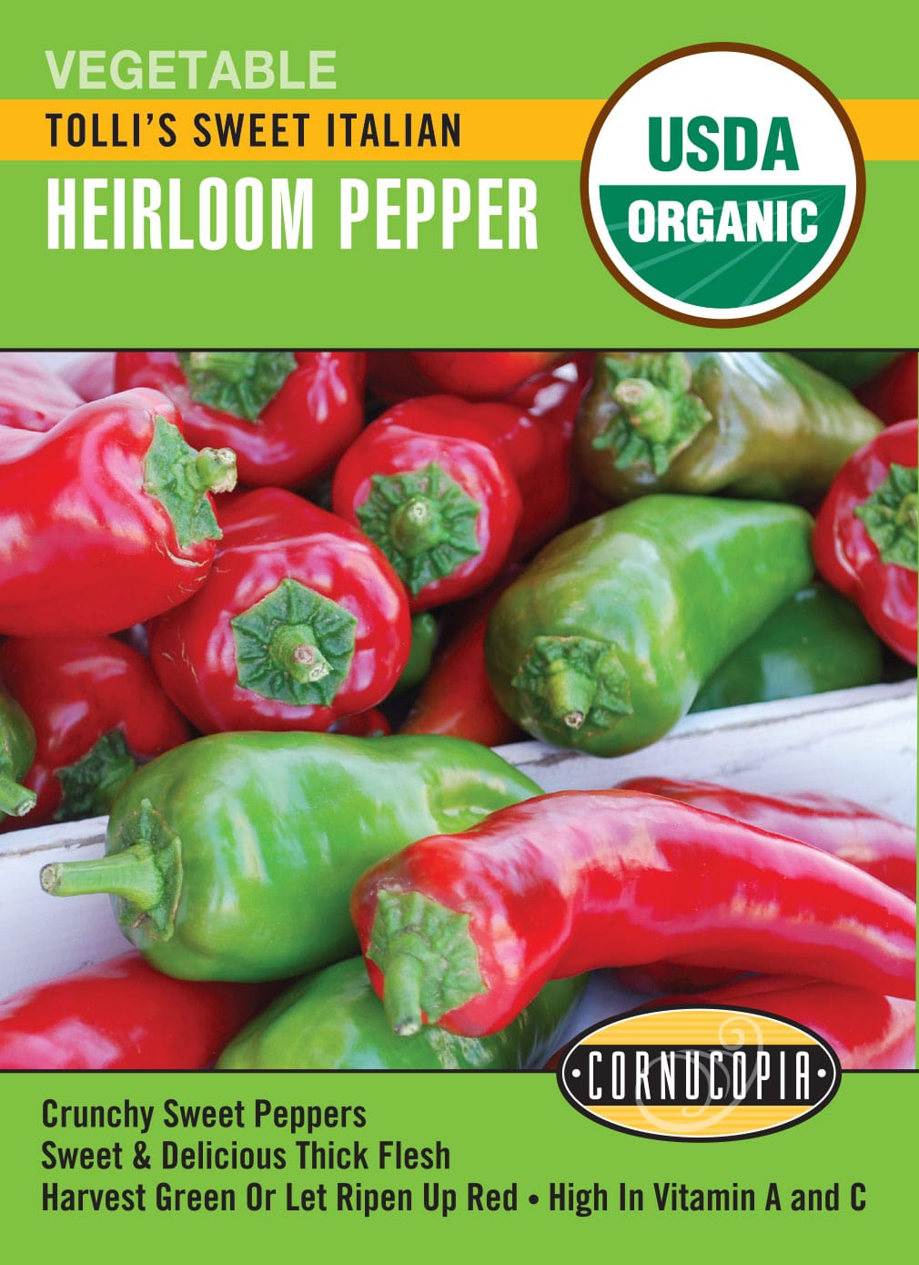 Organic Pepper Tolli's Sweet Italian - Cornucopia Seeds