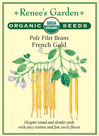 Organic Pole Beans French Gold - Renee's Garden