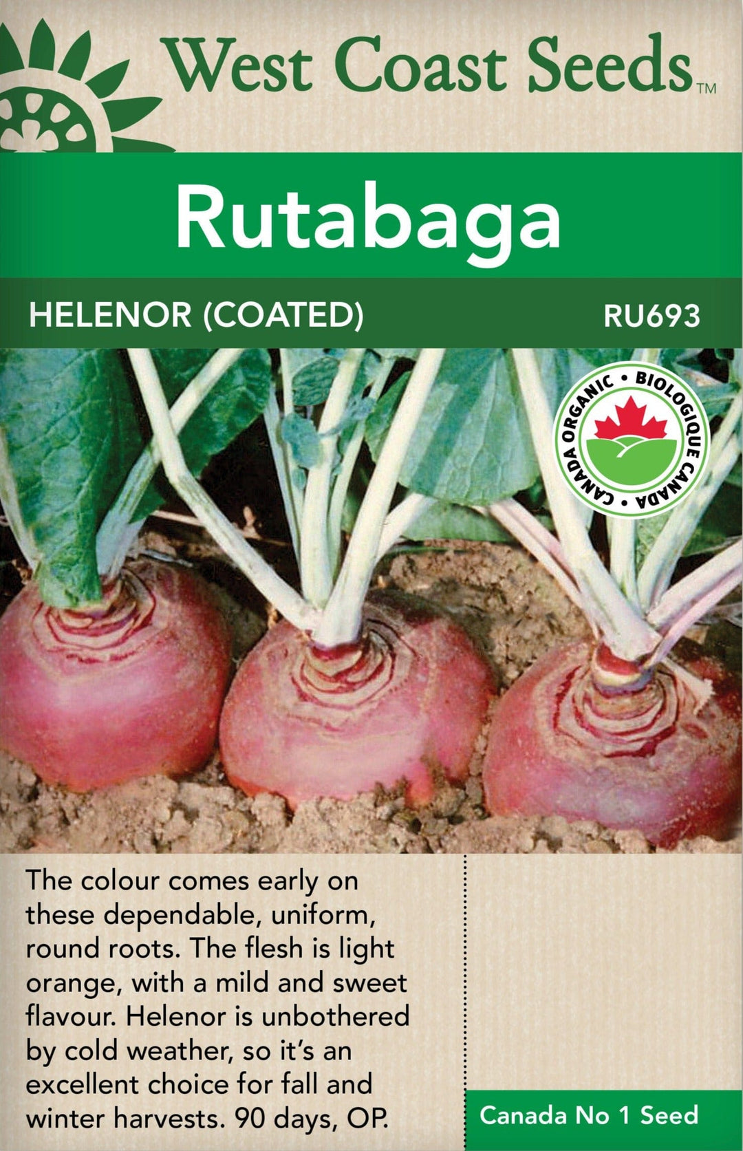 Organic Rutabaga Helenor Coated - West Coast Seeds