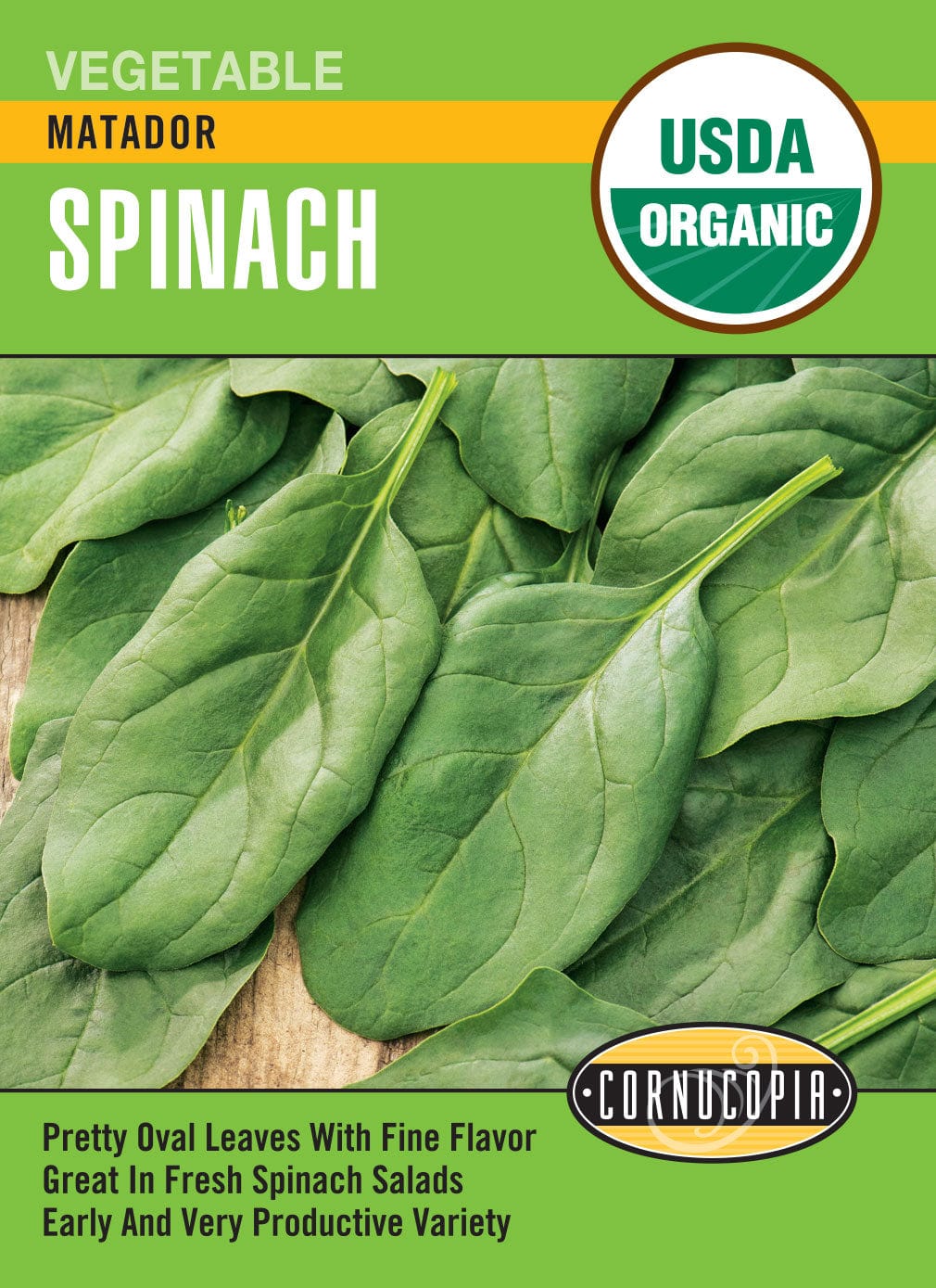 Organic Spinach Matador - Cornucopia Seeds