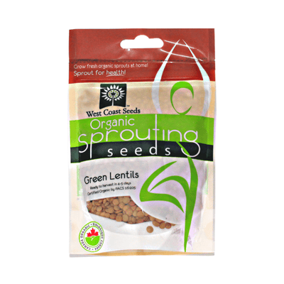 Organic Sprouting Green Lentils - West Coast Seeds