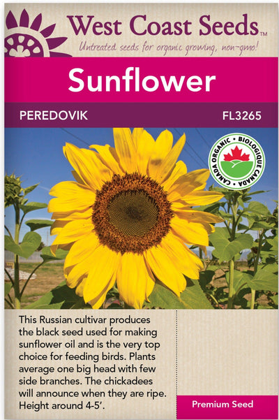 Organic Sunflower Peredovik - West Coast Seeds