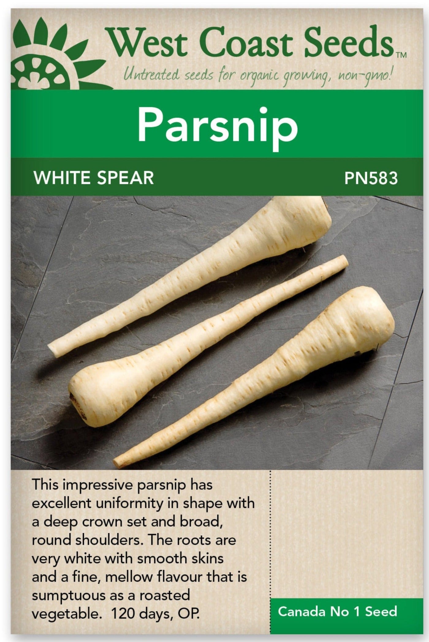 Parsnip White Spear - West Coast Seeds Ltd