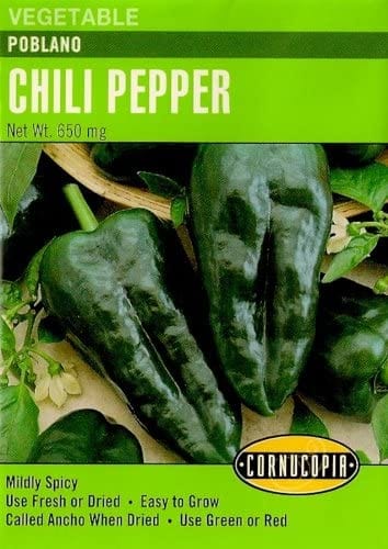 Pepper Poblano Chile - Cornucopia Seeds