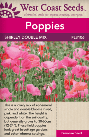 Poppy Shirley Double Mix - West Coast Seeds
