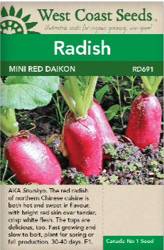 Radish Mini Red Daikon - West Coast Seeds