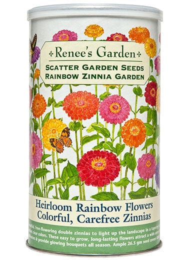 Rainbow Zinnia Scatter Can - Renee's Garden Seeds