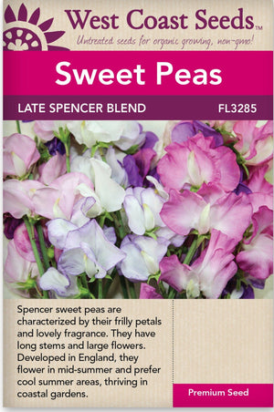 Sweet Peas Late Spencer Blend - West Coast Seeds