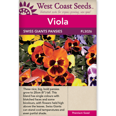 Viola Swiss Giants Pansies - West Coast Seeds