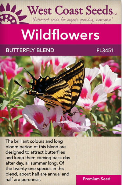 Wildflowers Butterfly Garden Blend Sprinkle Bag - West Coast Seeds