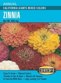 Zinnia Giants Mixed Colours - Cornucopia Seeds