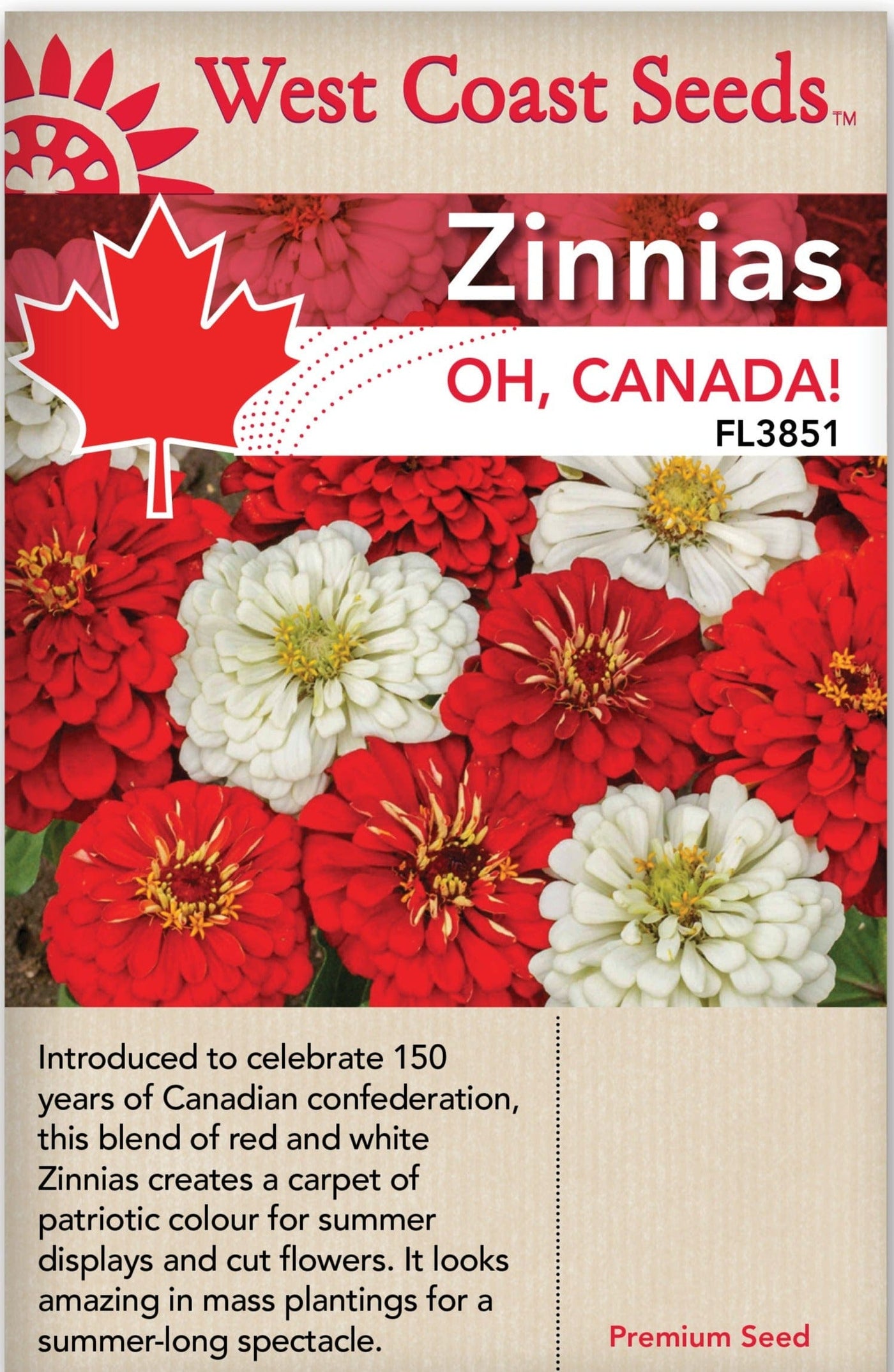 Zinnias Oh Canada! - West Coast Seeds West Coast Seeds Ltd