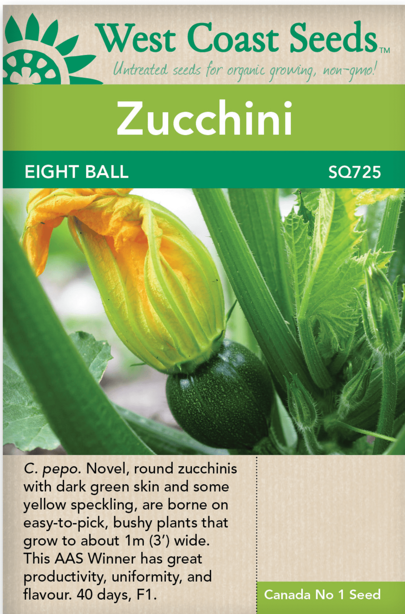 Zucchini Eight Ball - West Coast Seeds West Coast Seeds Ltd
