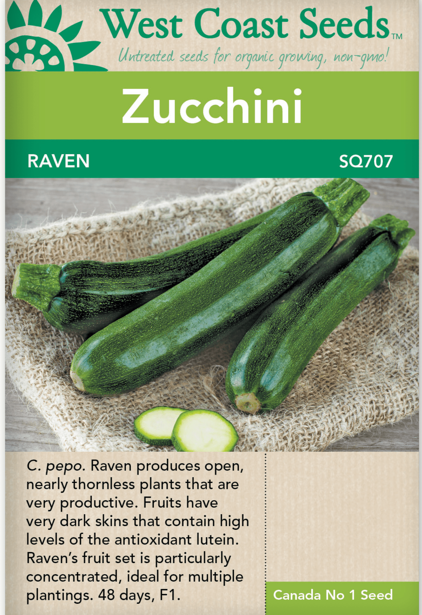 Zucchini Raven - West Coast Seeds West Coast Seeds Ltd